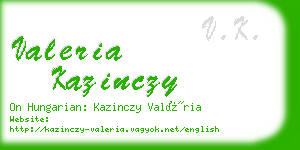 valeria kazinczy business card